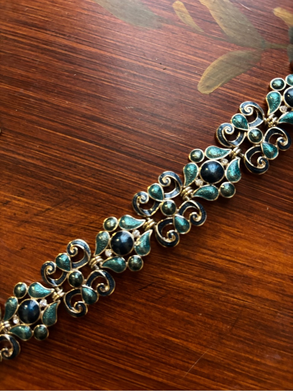Napier Gold-Tone Bracelet with Teal and Dark Blue Accents